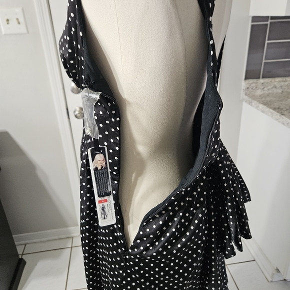NWT! Kate Young Black and White Polka-dot Maxi Dress Size 4 - Picture 8 of 9